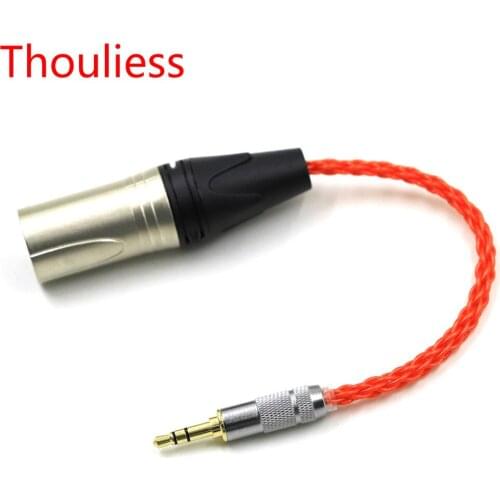 Thouliess UPOCC Single-Crystal Silver 3.5mm Stereo 3pole Male to 4pin XLR Balanced Male Audio Adapter Cable 3.5 to XLR Connector
