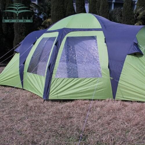 Ultralarge Outdoor Camping Waterproof Anti-UV Double Layer Circulation Ventilated 8-12 Person Use Tent Large Gazebo Sun Shelter