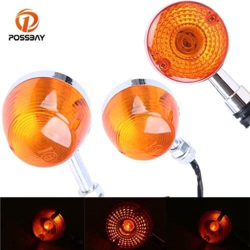 POSSBAY Universal Motorcycle Turn Signal Light Indicator 8mm Bolt Motorbike Rear Light for Honda CM 125 for Suzuki Yamaha Harley