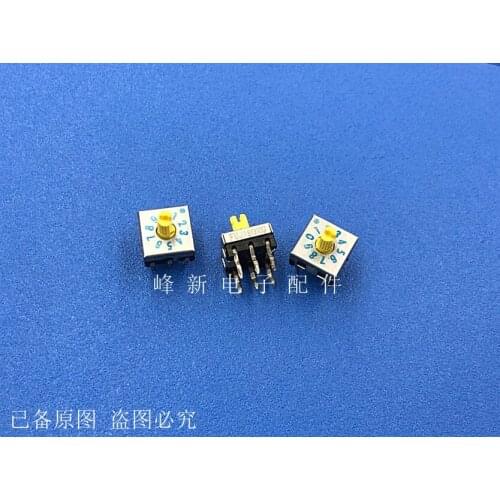 Japan DRS8010C rotary dial code switch with handle 0-9 digital encoding switch 10 gears 6 feet 3:3