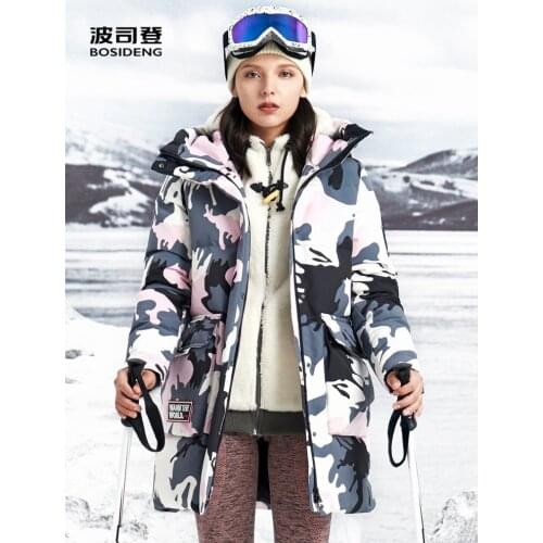 BOSIDENG New Winter Mid-length Down Jacket for women thick high quality waterproof and windproof B90142032