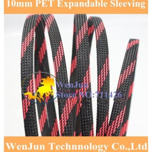 10mm PET Expandable Snakeskin network wire weaving mesh Braided Sleeving for Power cable