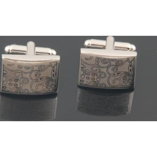 10pairs/lot Classic Silver Laser Pattern Cufflinks Copper Cuff Links Cuff Button Mens Jewelry Accessory Gift Wholesale