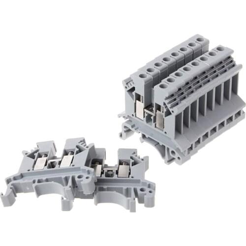 10pcs/set UK-2.5B Terminal Block Screw General Application PCB Din Rail Wiring Termianl Connector