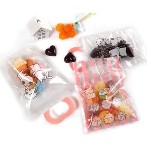10pcs Korean Portable kawaii Zipper Bags Cartoon Mini Pink Gift Bag Small Cute Creative Ziplock Wedding Candy Chocolate Pouches