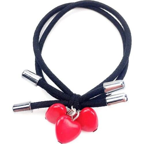 12PCS/LOT Lovely 3 LOVE Elastic Bands For Baby Girls Black Rubber Bands Creativity Scrunchy Gifts Kids Hair Accessories New 2021