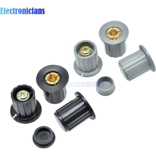 5PCS WXD3-13 Black Gray Potentiometer Knob Button Cap 4mm 6mm Suitable for WXD3-13-2W Turn Around Special Potentiometer Knob