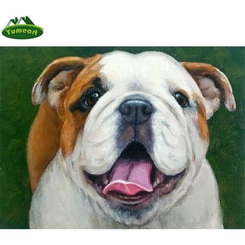 5D DIY Diamond Painting Crystal Full Drill Cross Stitch 3D Diamond Paintings Mosaic Kits Diamond Embroidery English Bulldog Dog