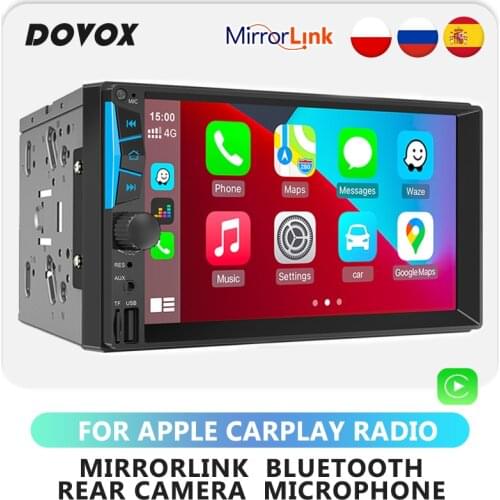 DOVOX For Iphone Apple CarPlay Car Radio 2din 2 Din Autoradio Stereo Bluetooth Mirrorlink USB Audio Mp5 Player For Universal