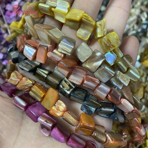 4x7-5x9mm Freeform Shell Loose Natural Stone Beads For DIY Necklace Bracelet Jewelry Making Str 14" Wholesale Free Shipping