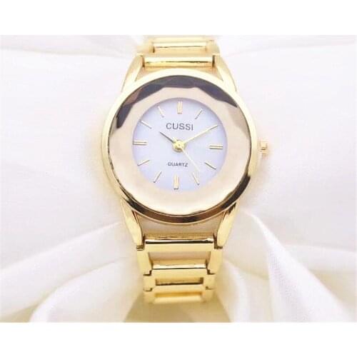 CUSSI New Golden Luxury Watches Women Fashion Casual Ladies Watches Quartz Wristwatches relogio feminino reloj mujer Gift Clock