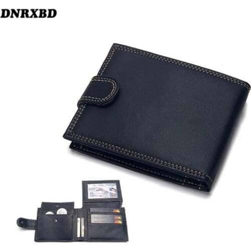 Black Short Men Wallets New Coin Pocket Card Holder Multifunction Purse For Male hasp Wallet With Money Bag carteira masculina