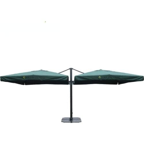 Double Square Umbrellas,2 Heads Outdoor Patio Umbrellas With Cross Base Sale
