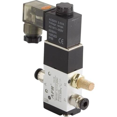 3V110-06 NO NC Solenoid Valve 3 Way DC12V 24V AC 110V 220V Pneumatic Air Control Valve Electric Gas Magnetic Valve Alumium Body