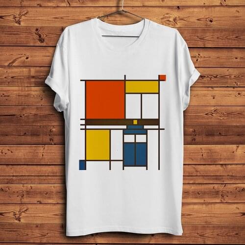 Piet Mondrian NEOPLASTICISM artist t shirt men summer new white casual homme cool unisex streetwear tshirt