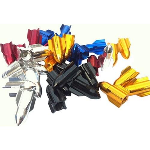Vehemo Rocket Shape Wheel Tyre Tire Valve Caps Stems Air Dust Cover Screw Bike