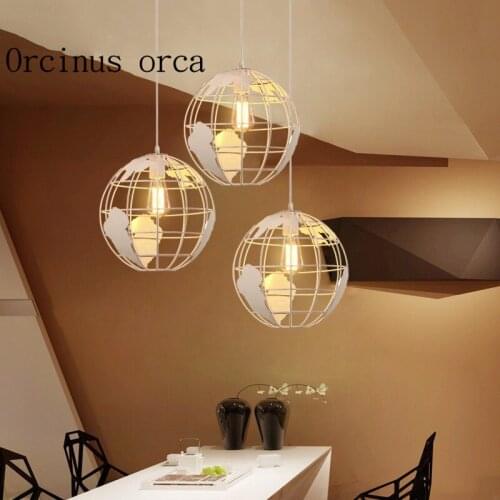 Wrought iron simple modern restaurant American style bar aisle bedroom earth shape Chandelier