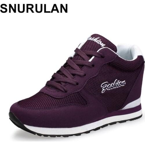 SNURULAN Comfortable walking womens shoes breathable Sports Outdoor shoes sneakers with a mesh to increase growth womens sport
