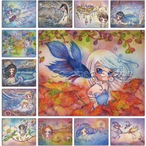 New 5D Full Square Diamond painting embroidery Cross stitch Cute girl tree princess doll 3D DIY Round Drill Drawing mosaic 054