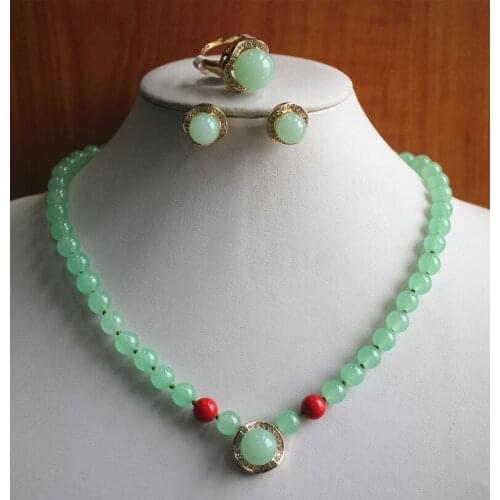 Hot sell free shipping ~~ best gift fashion jewelry set!Wholesale factory price Womens semi-precious stone Necklace earrin