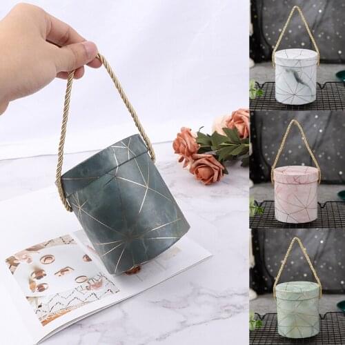 Small 10*11cm Boutique Flower Round Bucket Geometric Gift Box Valentines Day Flower Case Birthday Gift Package
