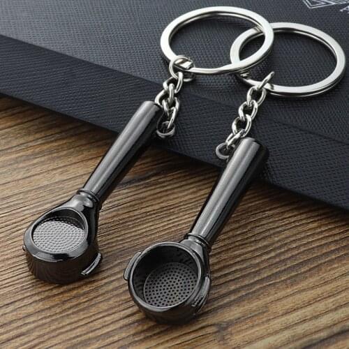 3d Metal Coffee Portafilter Pendant Fashion Keychain Charm Coffee Series Keyring Decoration Bag Car Key Holder Gift Hanging Craf