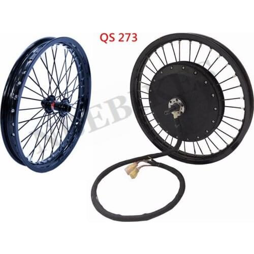 QS V3 273 Motorcycle 18" 19" 72v 8000W Electric Bike Rear hub Motor wheel with Matching Front wheel