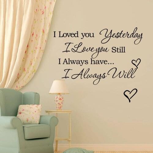 Characters Stickers I Love You Still I Always Will Quote Art Wall Sticker Decals Decor Removable New