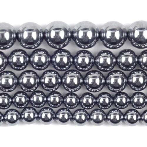 Natural Terahertz Round Loose Spacer Beads For Jewelry Making DIY Bracelet Handmade 4/6/8/10mm