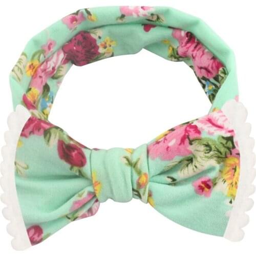 New baby baby white border bow hairband children cute baby floral hairband hair accessories baby headbands for girls
