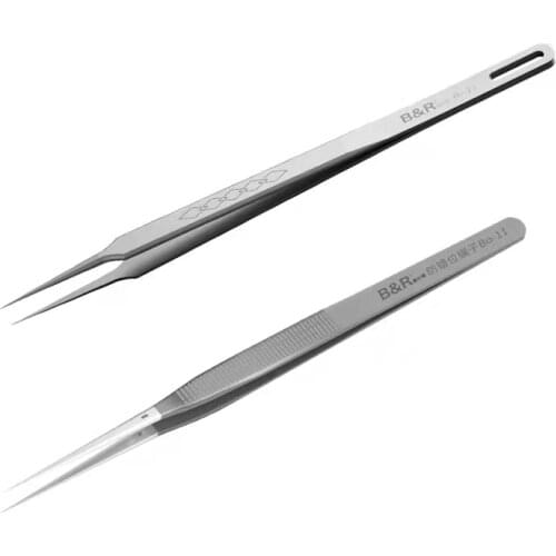 B&R Second Generation Mobile Phone Repairing Pointed Tip Anti-Dislocation Anti-Static Stainless Steel Flying Wire Tweezers