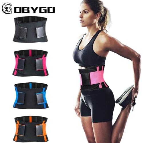 GOBYGO Adjustable Waist Support Sport Tummy Slim Belts Waist Trainer Trimmer Belt Gym Fitness Weightlifting Sweat Utility Belt