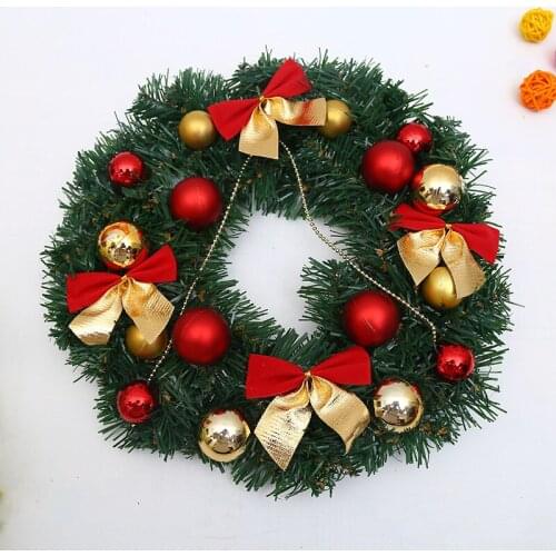 Christmas Door Wreath Garland Christmas Ornament Christmas Wreath With 10 LED Light Front Door Wreaths Party Hanging Garland
