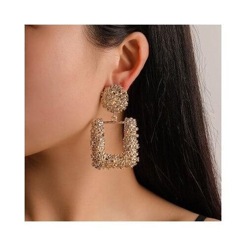 New fashion Exaggerated personality geometric metal irregular earringsFor Women girl Accessories