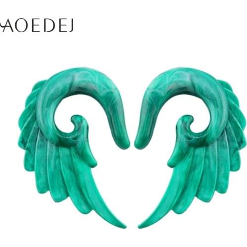 AOEDEJ 3-12mm Acrylic Wings Piercing Plug Ear Stretchers Plugs And Tunnels Tunnel Earrings Ear Gauges Expander Piercing Plug