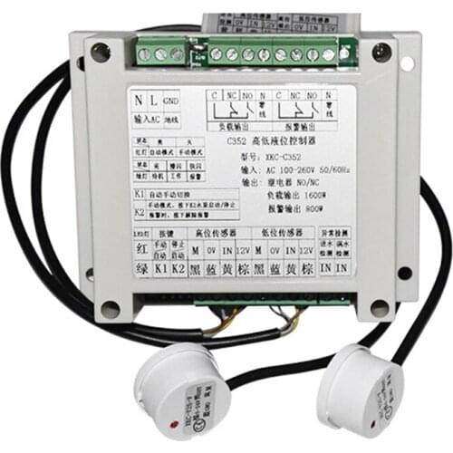 High and Low Liquid Level Intelligent Controller with 2 Non-Contact Sensor Module Automatic Control Liquid Water Level