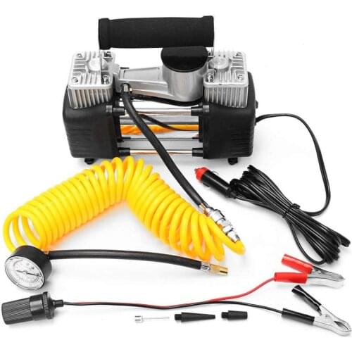 High quality heavy duty double cylinder tyre inflator portable mini electric air pump dc 12v car air compressor tire inflators