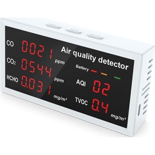 High Accuracy Air Quality Monitor Digital Display Indoor/Outdoor CO CO2 HCHO TVOC Detector Multi-function co2 meter