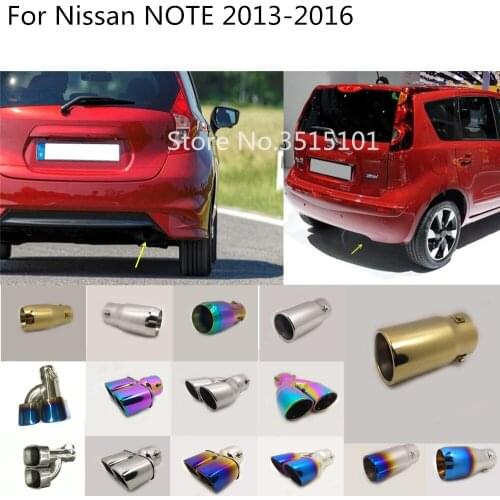 Car protect cover Stainless steel muffler pipe outlet dedicate exhaust tip tail 1pcs For Nissan NOTE 2013 2014 2015 2016