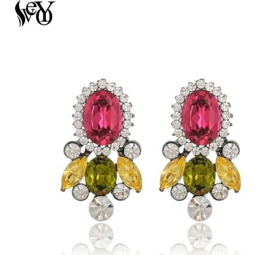 VEYO Cute Bee Stud Earrings for Women Colorful Crystal Rhinestone Earings Fashion Jewelry New Arrival Pendientes