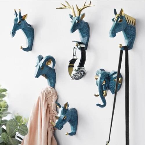 1Pcs Wall Decorative Hook Nordic Animal-shaped Hooks Wall Hanging Hook For Clothes Hat Scarf Key Antlers Hooks Wall Decoration