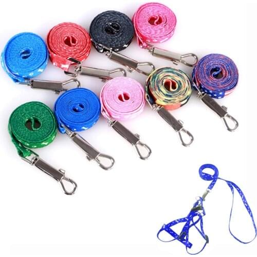 10 Colors Nylon Pet Cat Dog Harness Leash Lead Set For Small Medium Dogs Puppy Chihuahua Teddy Poodle Easy Traction Fixed Rope