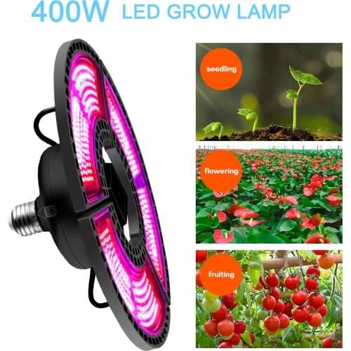 100/200/300/400W LED Grow Light Panel Full Spectrum Phyto Lamp E27 E26 Lamp For Flowers Plants Grow Tent Warm White