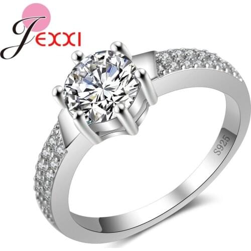 100% 925 Sterling Silver Polychromatic Cubic Zirconia Low Key Temperament For Women Men Wedding Rings Anniversary Surprise