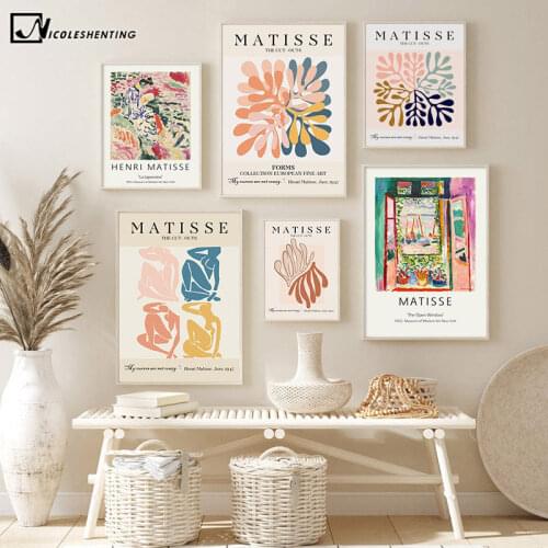Henri Matisse Abstract Canvas Painting Still life Artwork Museum Exhibition Wall Art Print Retro Poster Modern Home Room Decor