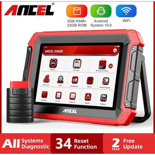 ANCEL DS600 Automotive Diagnostic Tool Car Full System Scan Tool OBD Code Reader ECU Coding Oil Reset OBD2 Diagnostic Scanner