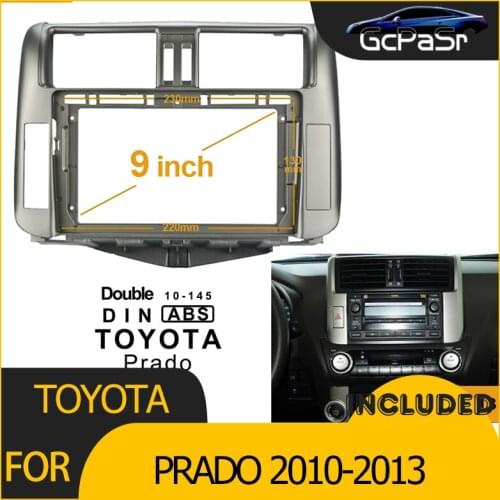 2Din Car Radio Player DVD Frame Audio Fitting Adaptor Dash Trim Kits Facia Panel 9inch For Toyota PRADO 2010-2013 Double Din