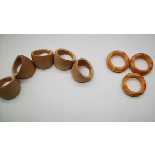 Free shipping! 10pcs per lot unfinished wooden finger rings can mixed 2 shapes