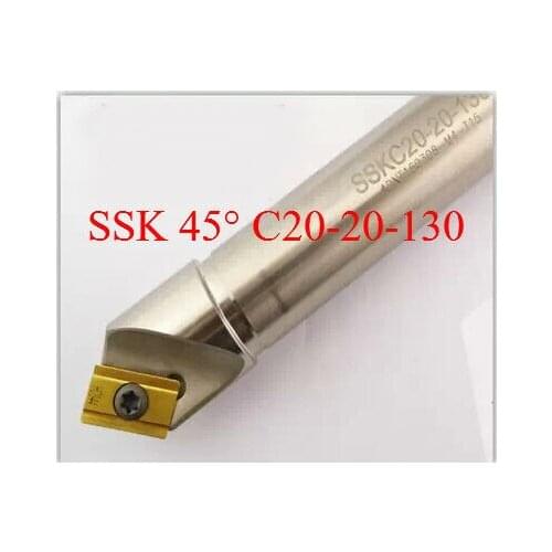 Free Shipping SSK C20-20-130 45 degree indexable chamfer end mills,slot plunge milling and chamfering processing
