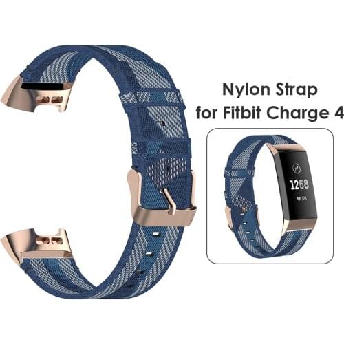 Nylon Band Watch Strap Elegant Watch Comfortable Element for Fitbit Charge 4 3 SE Fitness Tracker Wristband Bracelet